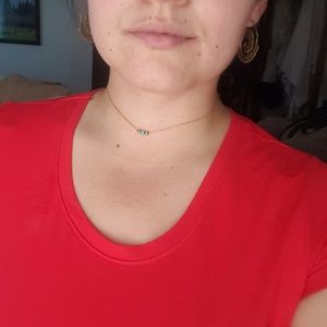 Teal and gold necklace